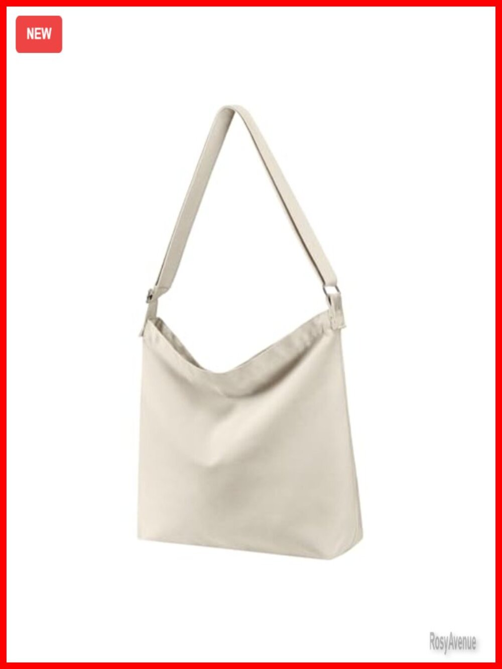 Canvas Crossbody Tote Hobo Bag Large Recycled Polyester-Cotton DIY Gift